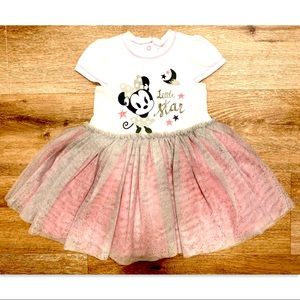 Minnie Mouse Girl Toddler Pom Pom Dress (12-18 Months). -Japan Collection